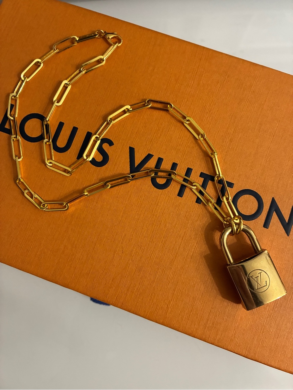 Authentic LV #205 Padlock With Neckace Chain No Key Vintage